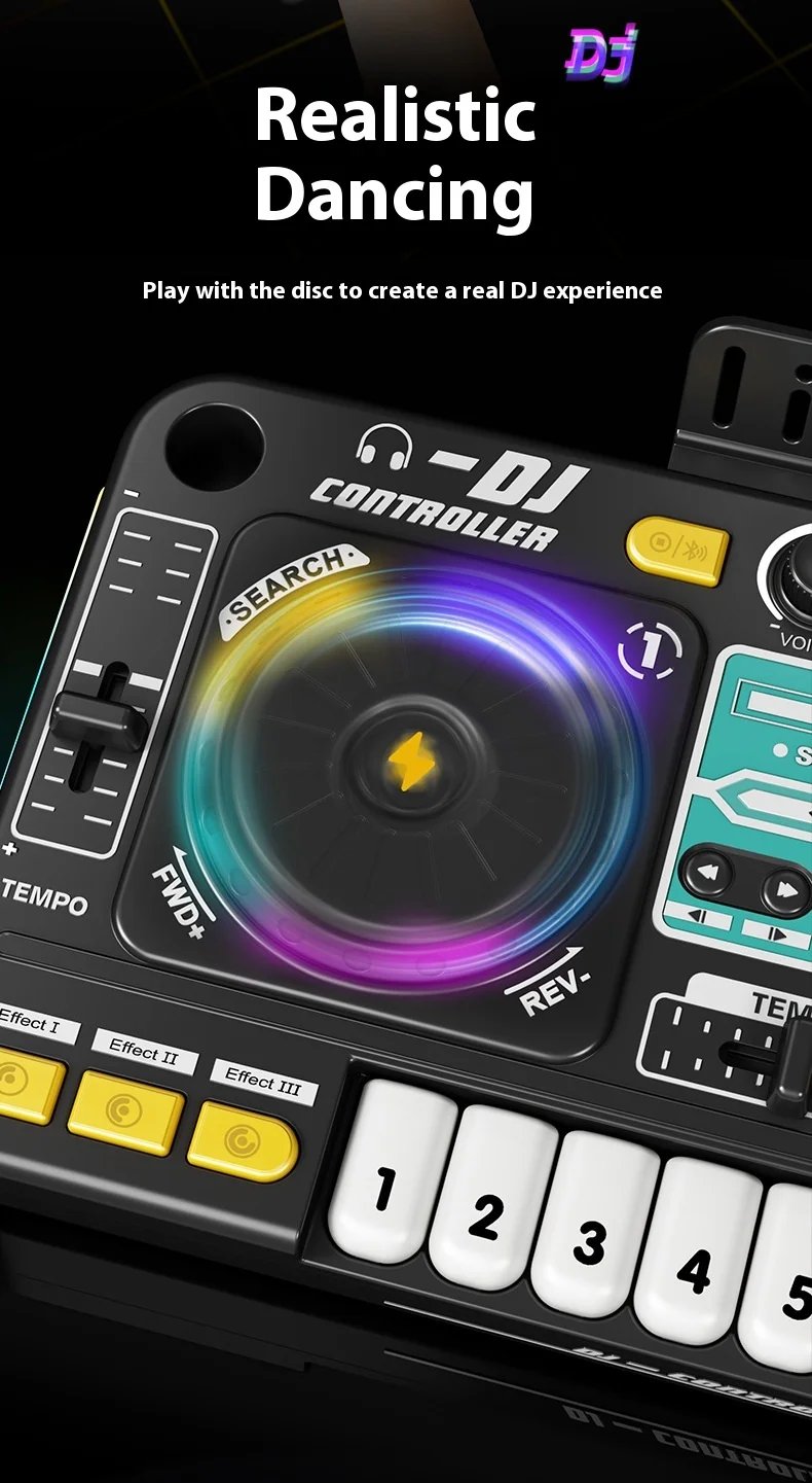 Children's DJ Beat Box Multi-Function Bluetooth Music Simulation Toy Instrument With Microphone Baby E onal Plaything