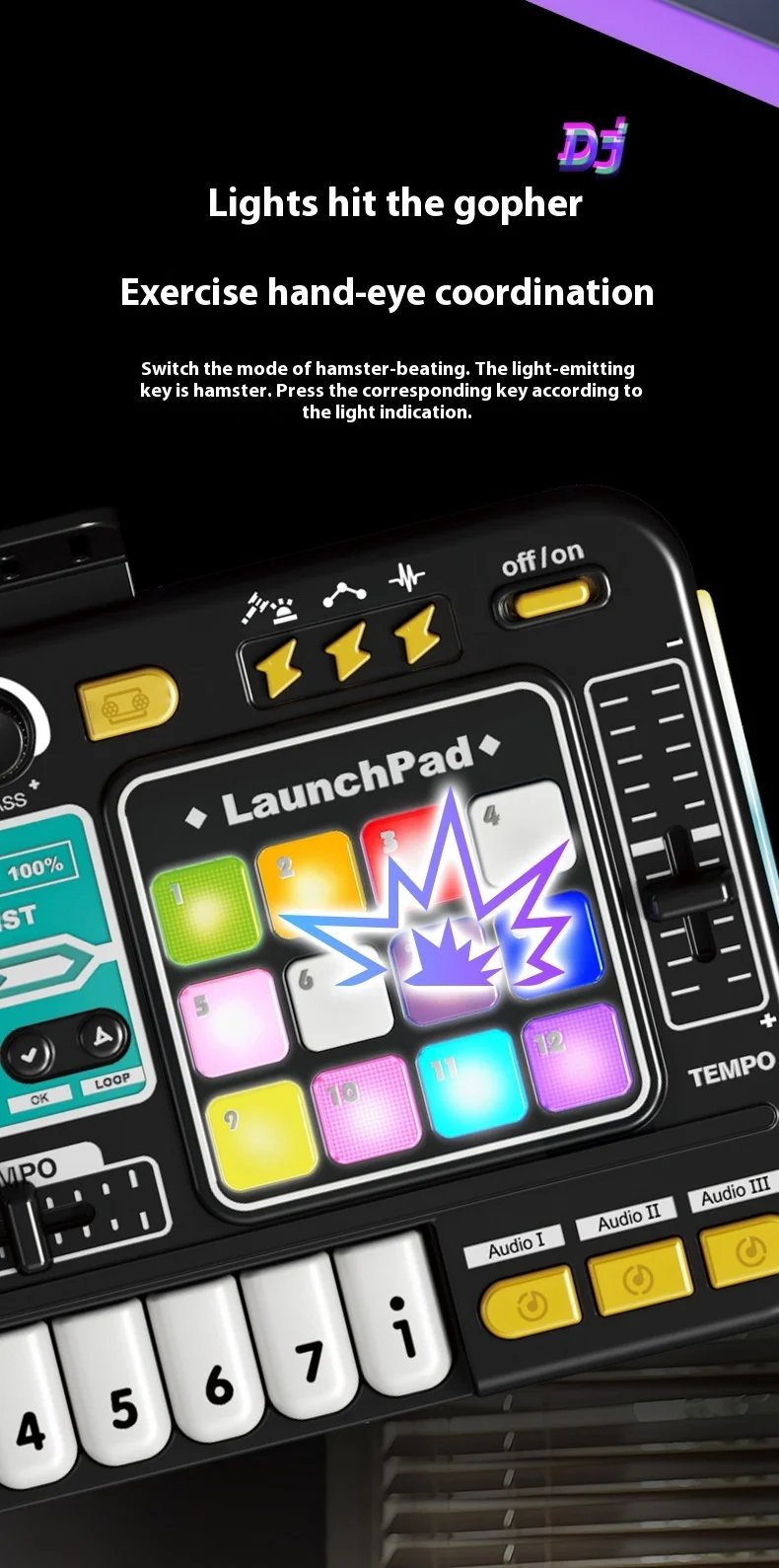 Children's DJ Beat Box Multi-Function Bluetooth Music Simulation Toy Instrument With Microphone Baby E onal Plaything