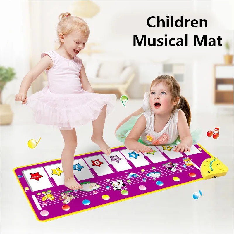 Piano Mat for Kids Children Fitness Keyboard Play Music Carpet Toddlers Music Instrument Toys Educational Toys Gift for Girl Boy