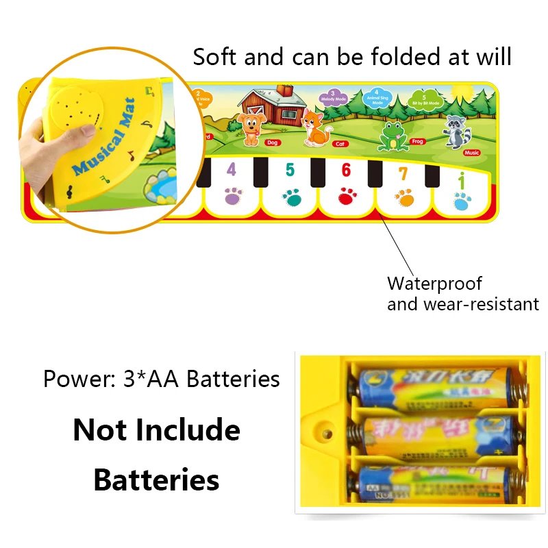 Piano Mat for Kids Children Fitness Keyboard Play Music Carpet Toddlers Music Instrument Toys Educational Toys Gift for Girl Boy Piano Mat for Kids Children Fitness Keyboard Play Music Carpet Toddlers Music Instrument Toys Educational Toys Gift for Girl Boy