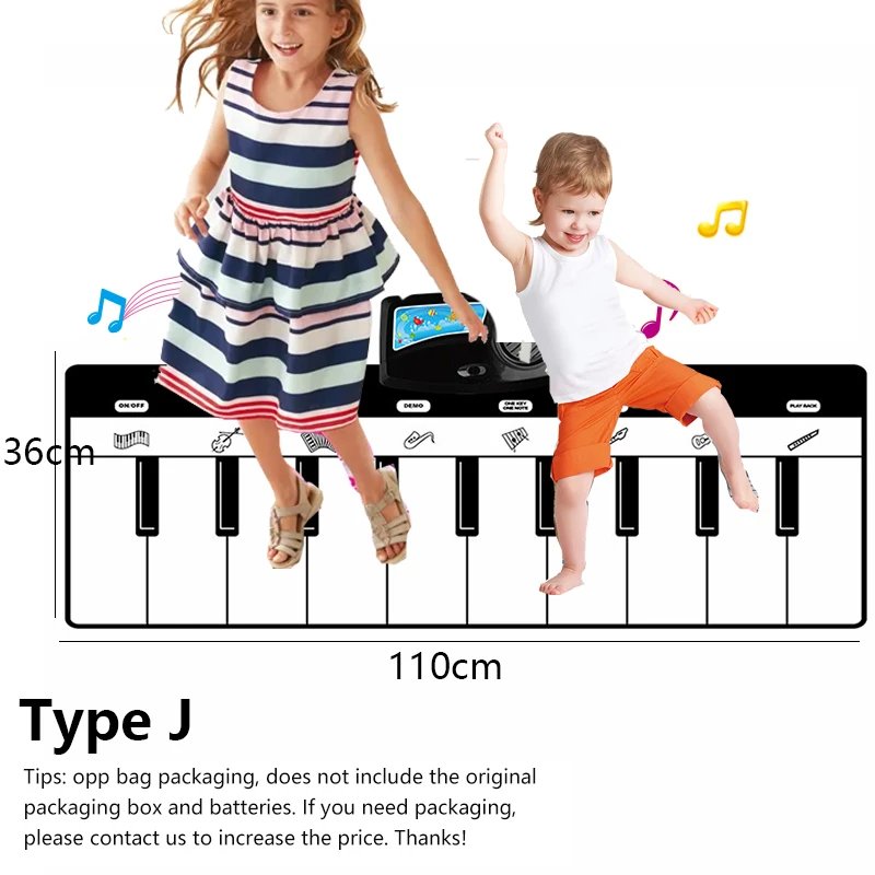 Piano Mat for Kids Children Fitness Keyboard Play Music Carpet Toddlers Music Instrument Toys Educational Toys Gift for Girl Boy