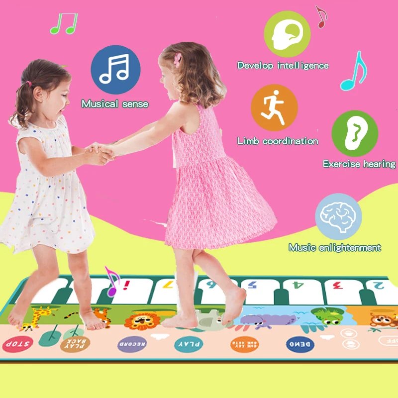 Piano Mat for Kids Children Fitness Keyboard Play Music Carpet Toddlers Music Instrument Toys Educational Toys Gift for Girl Boy Piano Mat for Kids Children Fitness Keyboard Play Music Carpet Toddlers Music Instrument Toys Educational Toys Gift for Girl Boy