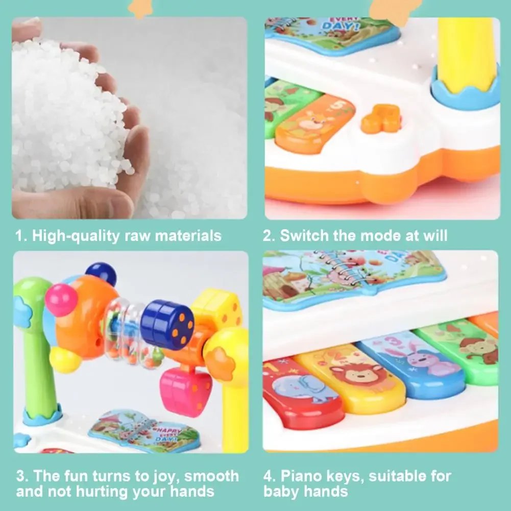 Kids Rotating Music Piano Keyboard with Light Sound Baby Piano Toys Musical Toys for Toddlers Early Educational Music Toy Gifts