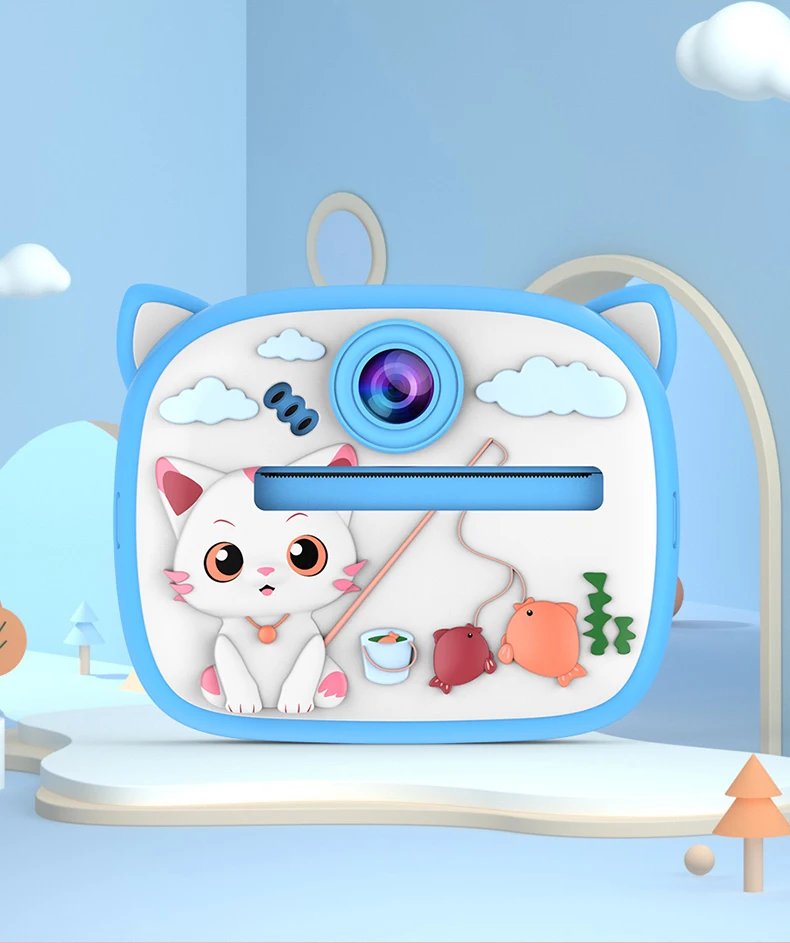 Kids Digital Camera Instant Print Kids Thermal Print Camera Instant Photo Print Camera Video Toy +32G memory card gift