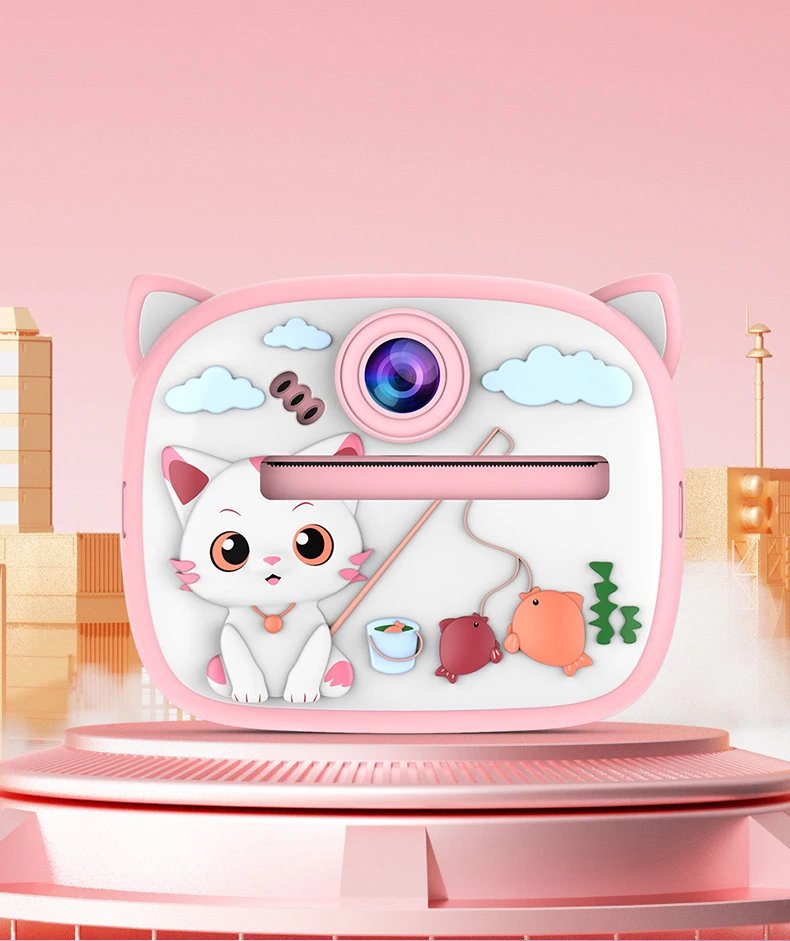 Kids Digital Camera Instant Print Kids Thermal Print Camera Instant Photo Print Camera Video Toy +32G memory card gift