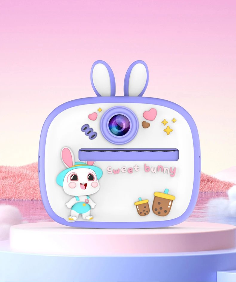 Kids Digital Camera Instant Print Kids Thermal Print Camera Instant Photo Print Camera Video Toy +32G memory card gift