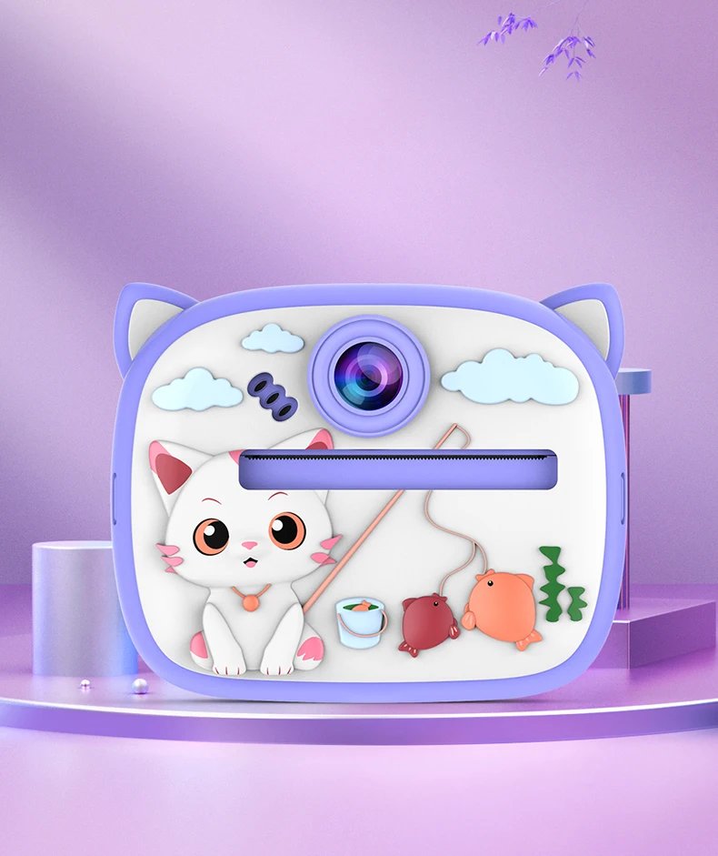 Kids Digital Camera Instant Print Kids Thermal Print Camera Instant Photo Print Camera Video Toy +32G memory card gift