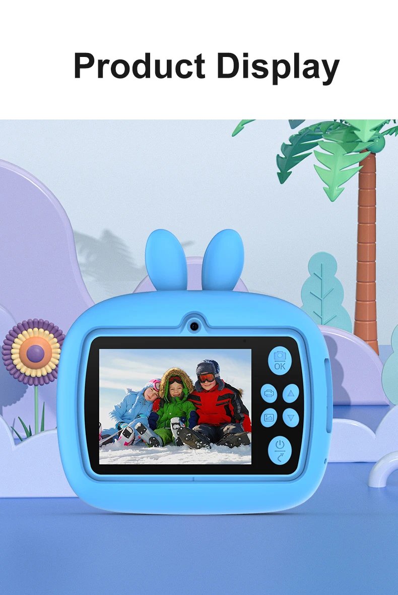 Kids Digital Camera Instant Print Kids Thermal Print Camera Instant Photo Print Camera Video Toy +32G memory card gift