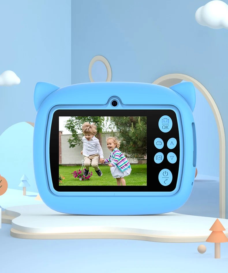 Kids Digital Camera Instant Print Kids Thermal Print Camera Instant Photo Print Camera Video Toy +32G memory card gift