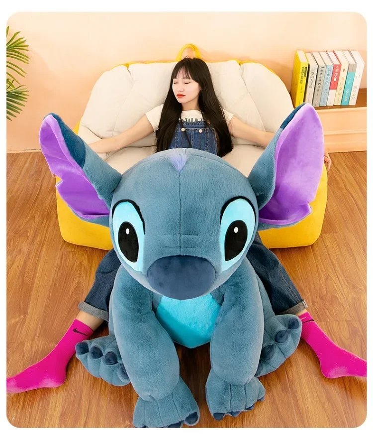 Disney Stitch Plush Toys Dolls Anime Stitch Sitting Stitch 45/60cm Cartoon Stuffed Doll Children's Comforting Pillow Kids Gifts