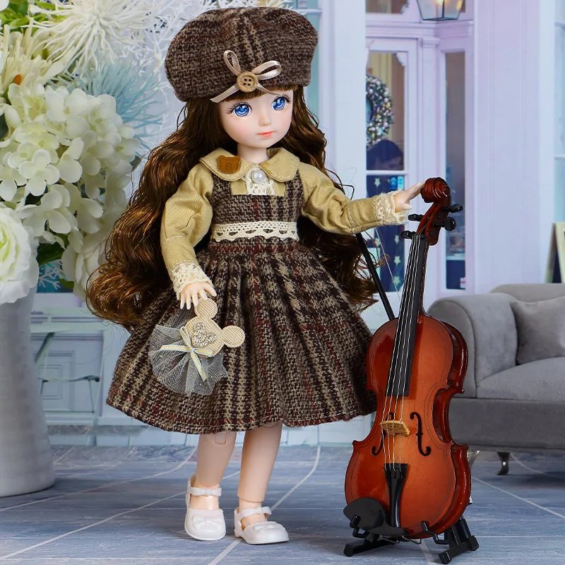 BJD Doll and Clothes Multiple Removable Joints 30cm 1/6 3D Eyes Doll Girl Dress Up Birthday Gift Toy BJD Doll and Clothes Multiple Removable Joints 30cm 1/6 3D Eyes Doll Girl Dress Up Birthday Gift Toy