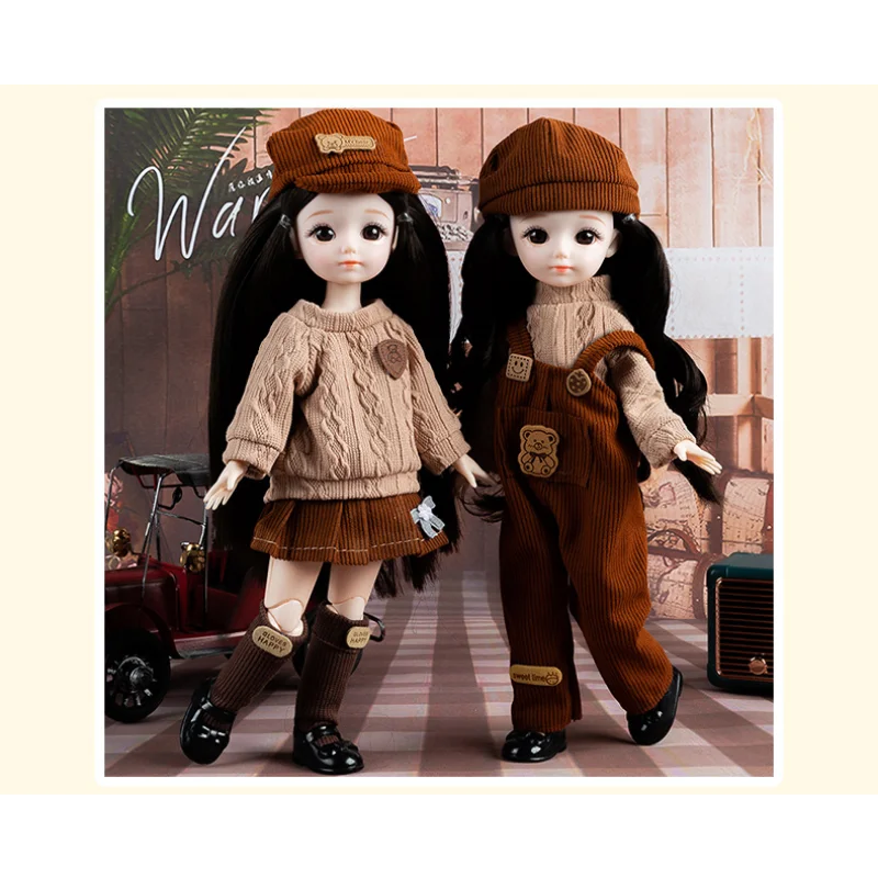 NEW BJD Dolls for Girls Full Set 1/6 Anime BJD Dolls 3D Eyes 30cm Lolita Fashion Dress Up DIY Toy Children Birthday Gifts Toys