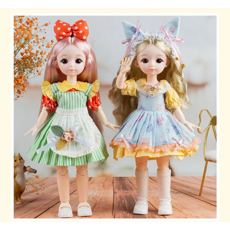 NEW BJD Dolls for Girls Full Set 1/6 Anime BJD Dolls 3D Eyes 30cm Lolita Fashion Dress Up DIY Toy Children Birthday Gifts Toys