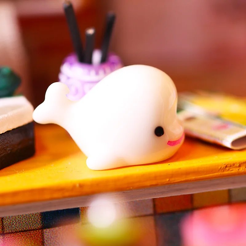 Cake shop Doll House Mini DIY Small Kit Building Assembly Model DIY Handmade 3D Puzzle Kit With LED Toy For Kids Gifts DollHouse