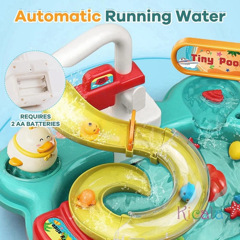 Kids Kitchen Sink Toy Set With Electric Faucet Fishing Game Floating Tracks Children’s Role-Playing Dishwasher Cleaning Toy Kids Kitchen Sink Toy Set With Electric Faucet Fishing Game Floating Tracks Children's Role-Playing Dishwasher Cleaning Toy