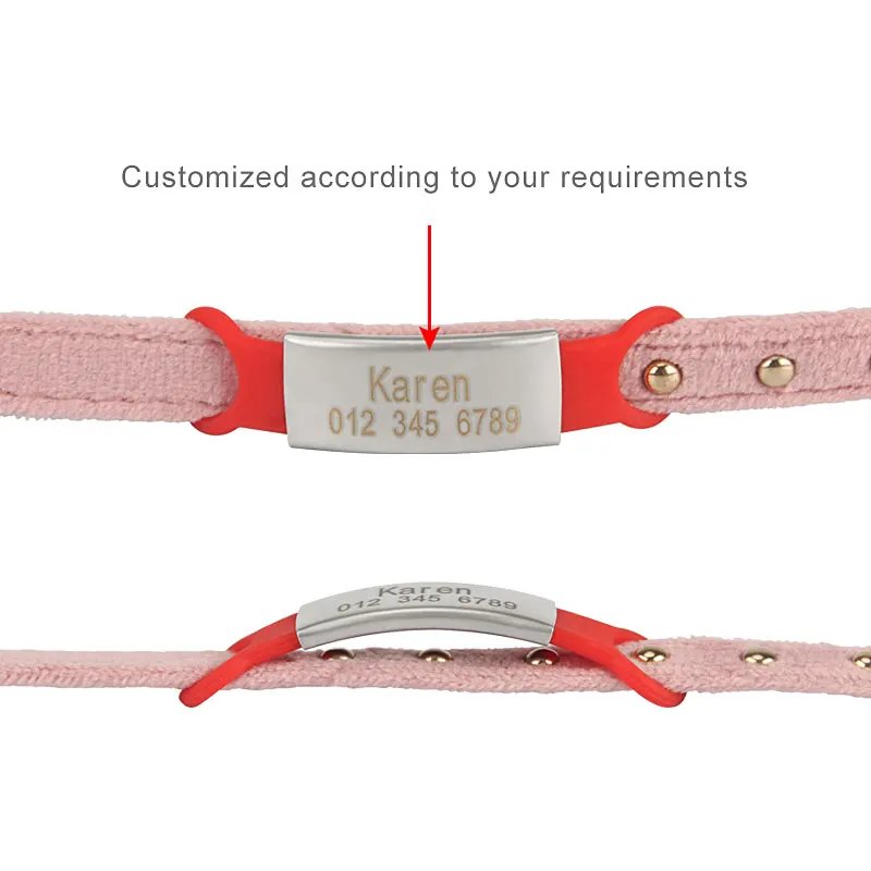 Silicone Engrav Pet ID Accessories Customize Dog Nameplate Name Phone Engraved Dog Collar Personalized Puppy Cat Pet Supplies