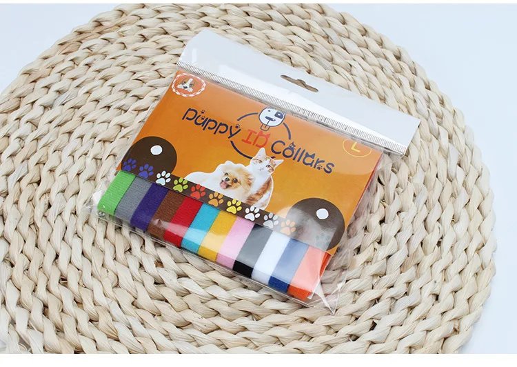 12pcs Pet Collars Dog Cat Hook and Loop Identification Collar Kitten Puppy Id Classification Dog Accessories for Small Dogs