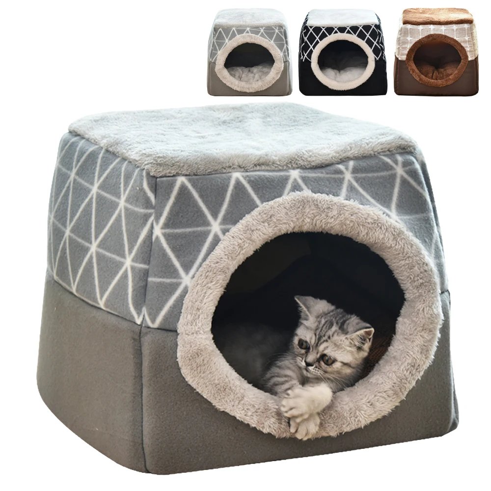 Multiple Cat Bed Nest Warm Kitten Dog Mat Kennel Soft Pet Sleeping Beds Sofa Small Dogs Cats Cushion Blanket Fashion Furniture