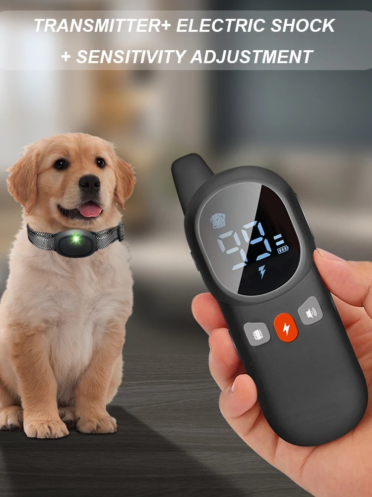 800M Electric Dog Training Collar Waterproof Remote Control Anti Bark Collar Sound Vibration Shock for All Size Dog