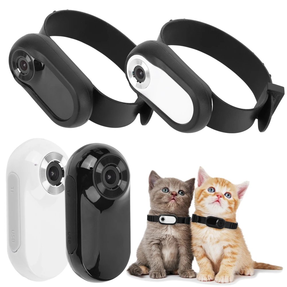 HD 1080P Mini Body Cam No WiFi Needed Dog Cat Pet Camera Collar Pet Sport Camera Video Records with 32G Card for Indoor/Outdoor