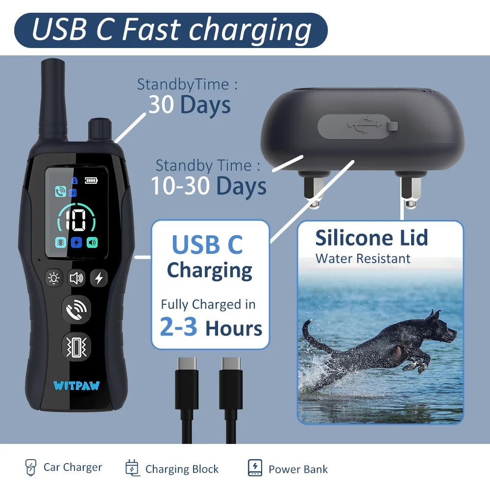 Dog Shock Collar 6500 ft Waterproof Training Collar for Dogs with Rechargeable Remote Beep Vibration Humane Shock Remote Calling