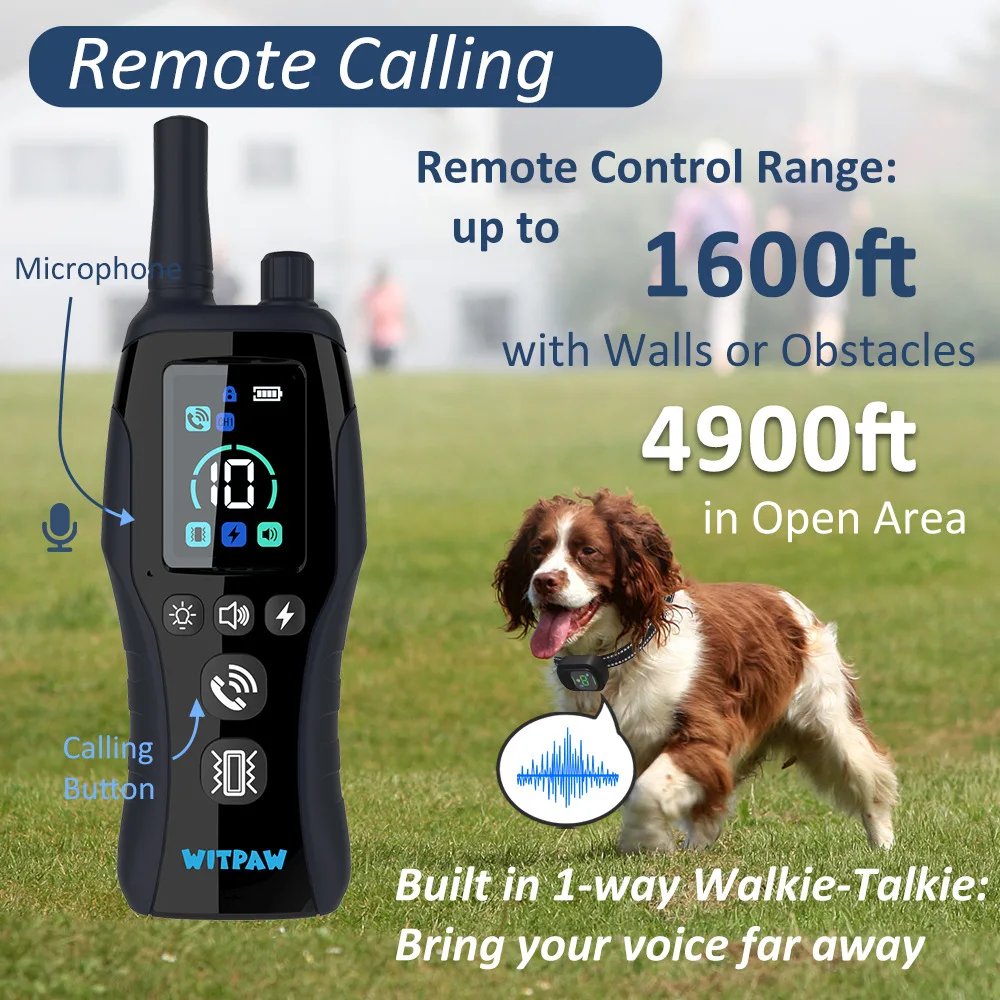 Dog Shock Collar 6500 ft Waterproof Training Collar for Dogs with Rechargeable Remote Beep Vibration Humane Shock Remote Calling