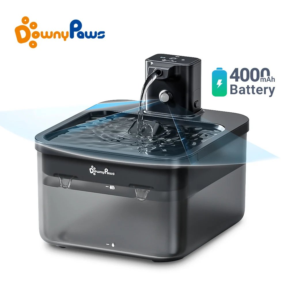 DownyPaws 2.5L Wireless Cat Water Fountain Battery Operated Automatic Pet Water Fountain with Motion Sensor Dog Water Dispenser DownyPaws 2.5L Wireless Cat Water Fountain Battery Operated Automatic Pet Water Fountain with Motion Sensor Dog Water Dispenser