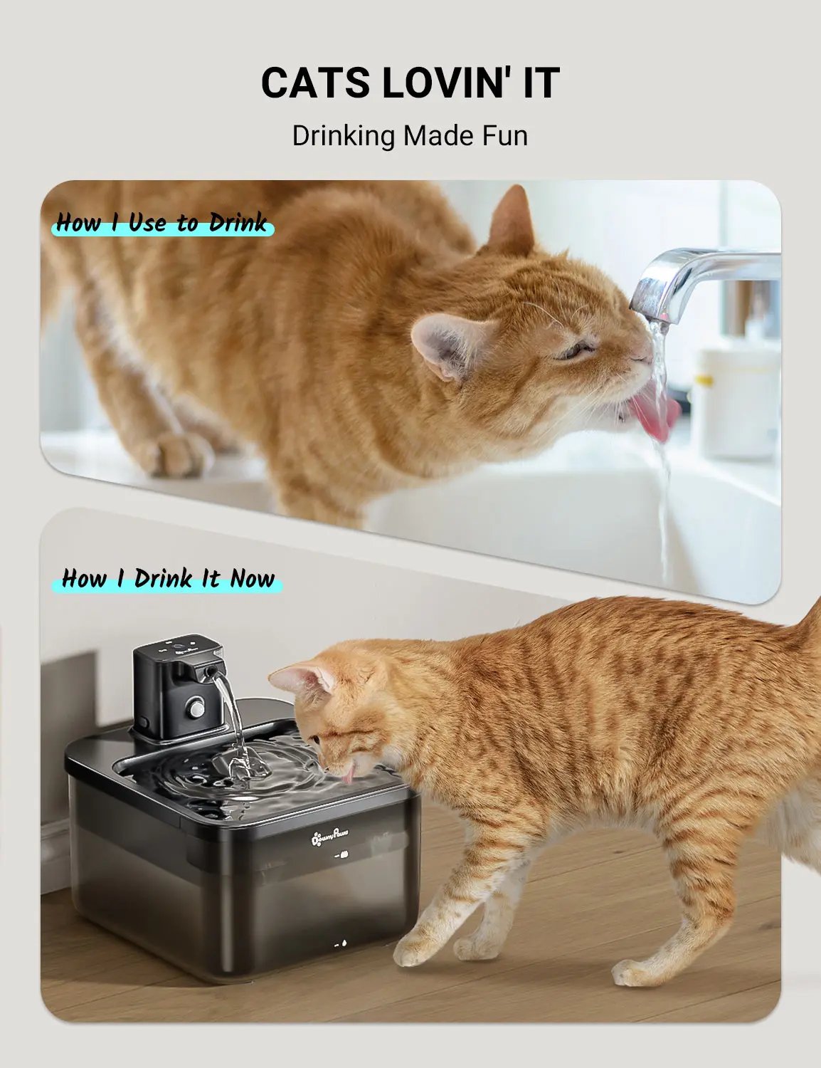 DownyPaws 2.5L Wireless Cat Water Fountain Battery Operated Automatic Pet Water Fountain with Motion Sensor Dog Water Dispenser DownyPaws 2.5L Wireless Cat Water Fountain Battery Operated Automatic Pet Water Fountain with Motion Sensor Dog Water Dispenser