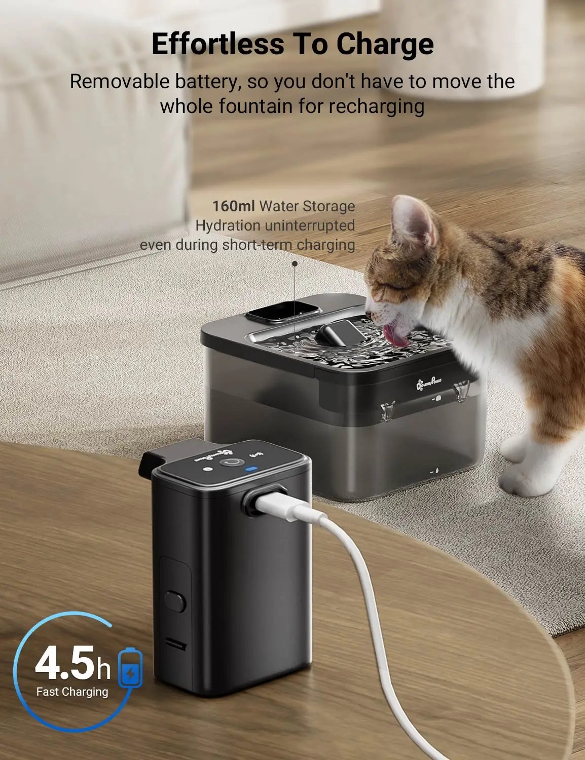 DownyPaws 2.5L Wireless Cat Water Fountain Battery Operated Automatic Pet Water Fountain with Motion Sensor Dog Water Dispenser DownyPaws 2.5L Wireless Cat Water Fountain Battery Operated Automatic Pet Water Fountain with Motion Sensor Dog Water Dispenser