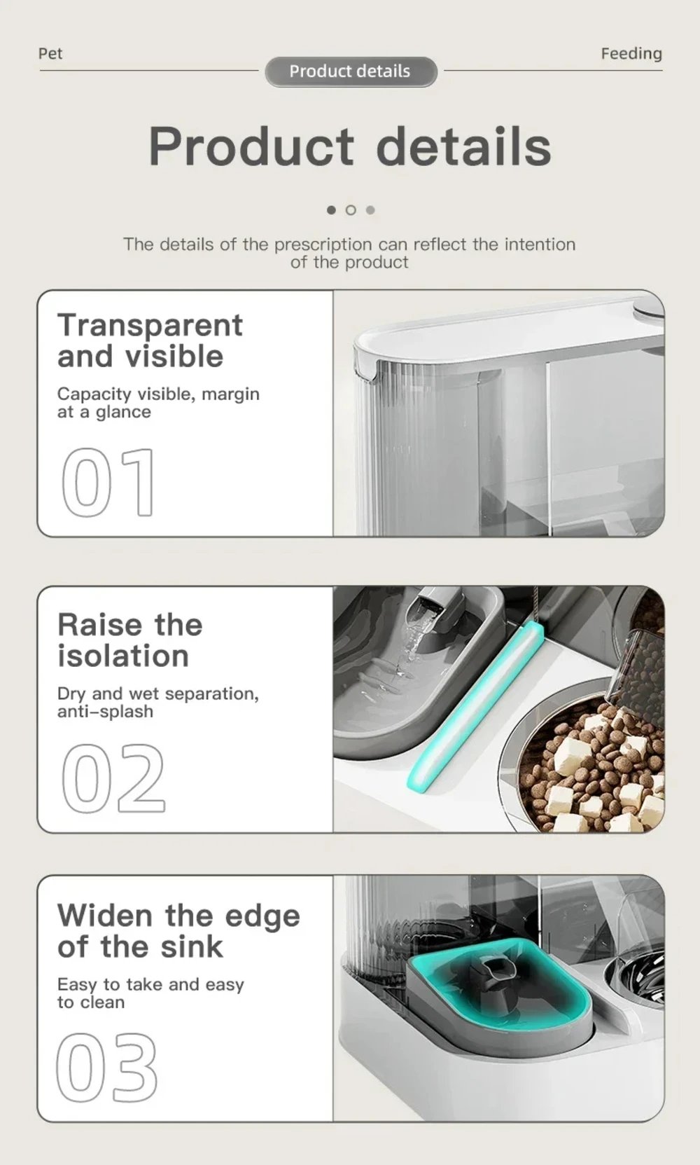 Automatic Pet Feeder 1.5L Water 2.2L Food Gravity Cat Food Feeding USB Dual Filter Water Dispenser Water Shortage Auto Power Off