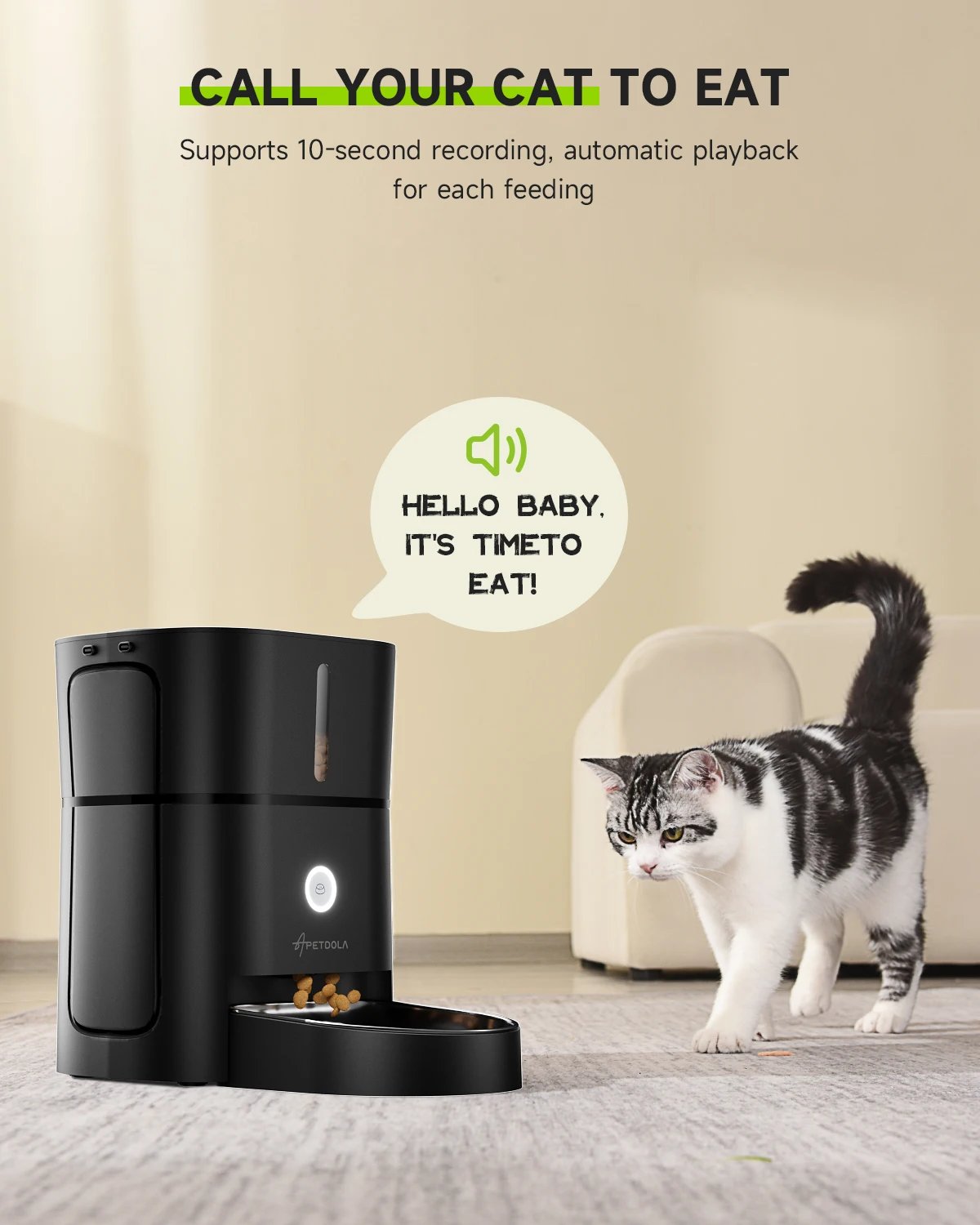 APETDOLA Automatic Cat Feeder Pet Smart Cat Food Dispenser Remote Control WiFi Button Timed Feeders For Cats Dog Accessories APETDOLA Automatic Cat Feeder Pet Smart Cat Food Dispenser Remote Control WiFi Button Timed Feeders For Cats Dog Accessories