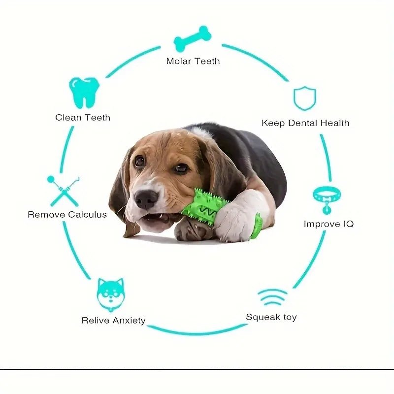 Dog chew toy dog toothbrush stick, teeth cleaning brush, soft dog chew toy suitable for small and medium-sized dogs, puppies