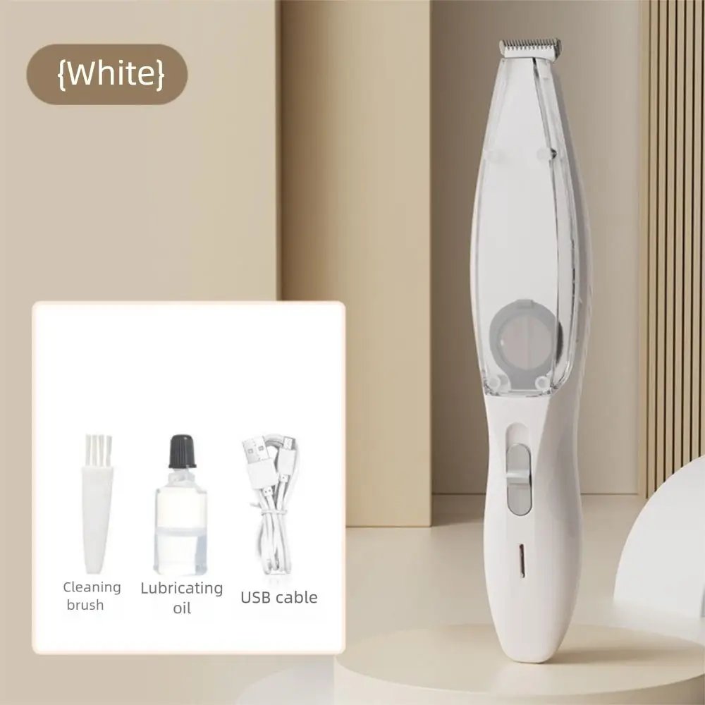 With Vacuum Pet Paw Hair Clipper Low Noise Waterproof Dog Grooming Trimmer Clear Bin with Clean Brush Cats Foot Hair Remover