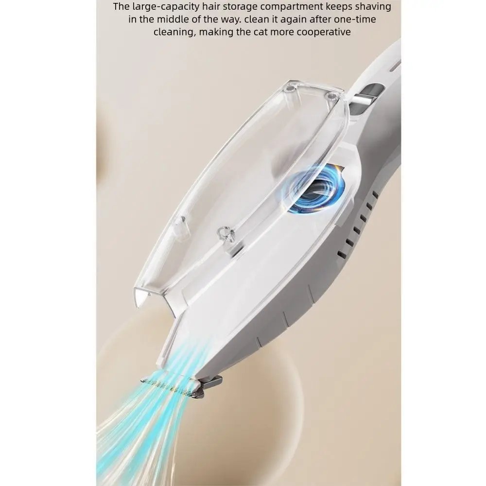 With Vacuum Pet Paw Hair Clipper Low Noise Waterproof Dog Grooming Trimmer Clear Bin with Clean Brush Cats Foot Hair Remover