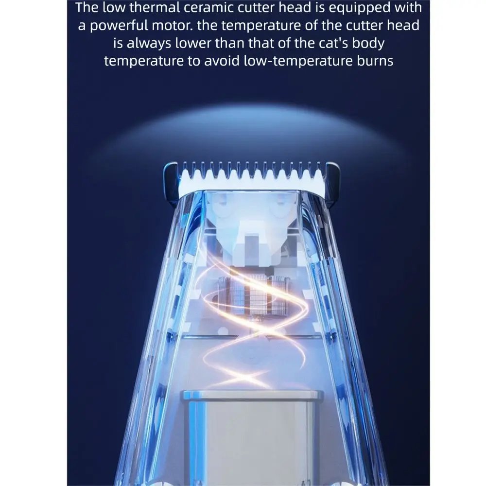 With Vacuum Pet Paw Hair Clipper Low Noise Waterproof Dog Grooming Trimmer Clear Bin with Clean Brush Cats Foot Hair Remover