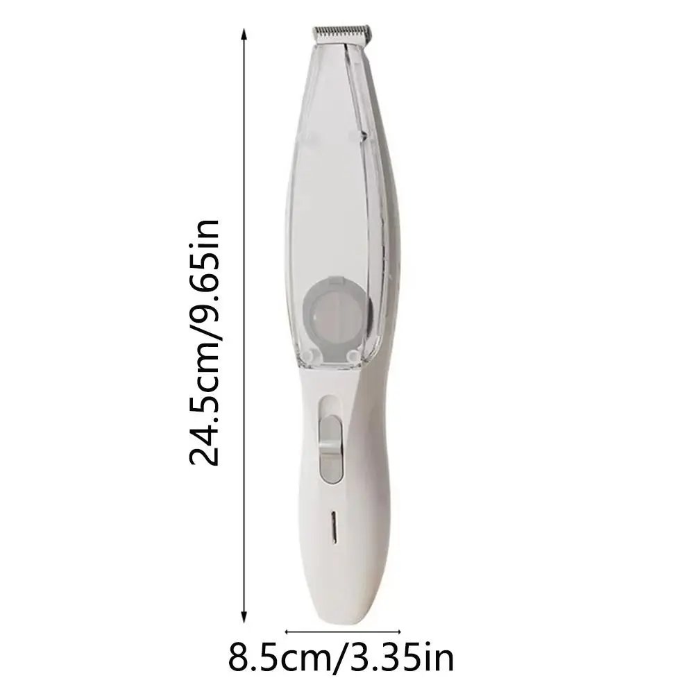 With Vacuum Pet Paw Hair Clipper Low Noise Waterproof Dog Grooming Trimmer Clear Bin with Clean Brush Cats Foot Hair Remover