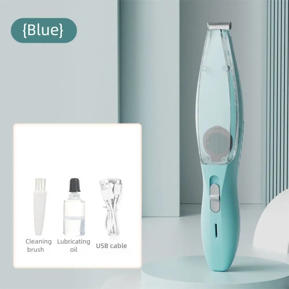 With Vacuum Pet Paw Hair Clipper Low Noise Waterproof Dog Grooming Trimmer Clear Bin with Clean Brush Cats Foot Hair Remover