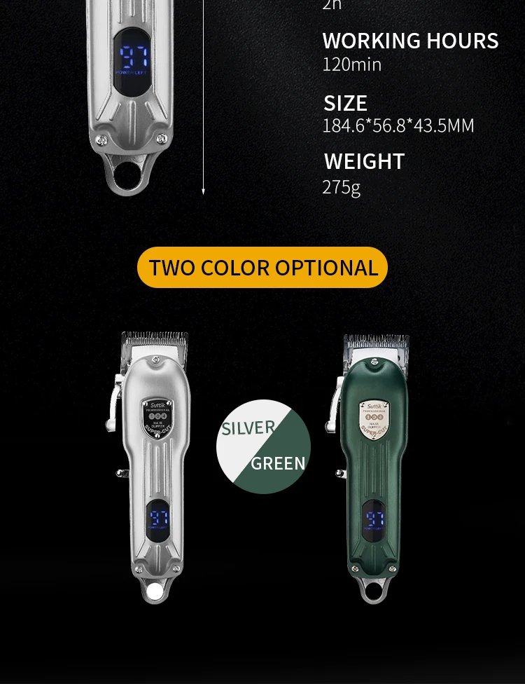 Professional Dog Hair Clipper All Metal Rechargeable Pet Trimmer Cat Shaver Cutting Machine Puppy Grooming Haircut Low Noice