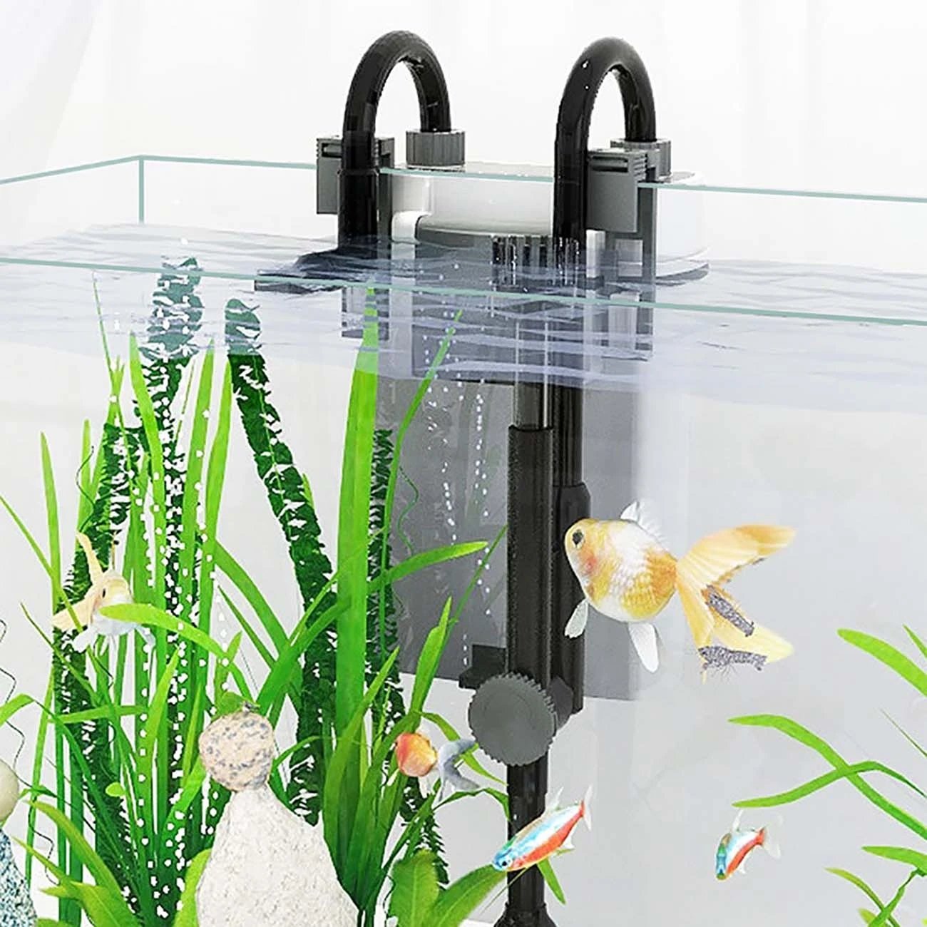 5W 7W Fish Tank Filter XBL Series Wall Mounted Filter Barrel Silent Aquarium Filters Water Pump Spray Flow External Fish Tank