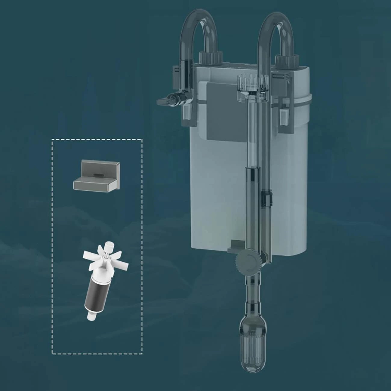 5W 7W Fish Tank Filter XBL Series Wall Mounted Filter Barrel Silent Aquarium Filters Water Pump Spray Flow External Fish Tank