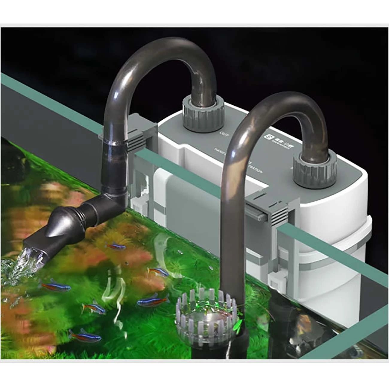 5W 7W Fish Tank Filter XBL Series Wall Mounted Filter Barrel Silent Aquarium Filters Water Pump Spray Flow External Fish Tank