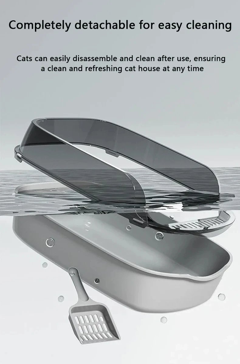 Cat Litter Box Semi-enclosed Thickening Kitty Sandbox High Side Splashproof Pet Bedpans Supplies Pet Toilet Kitten Tray Bedpan