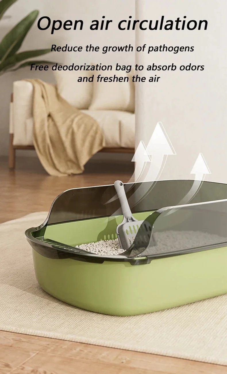 Cat Litter Box Semi-enclosed Thickening Kitty Sandbox High Side Splashproof Pet Bedpans Supplies Pet Toilet Kitten Tray Bedpan