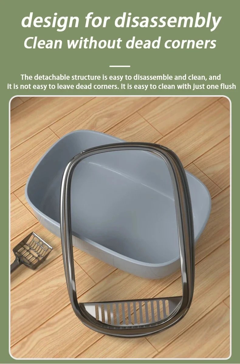 Cat Litter Box Semi-enclosed Thickening Kitty Sandbox High Side Splashproof Pet Bedpans Supplies Pet Toilet Kitten Tray Bedpan