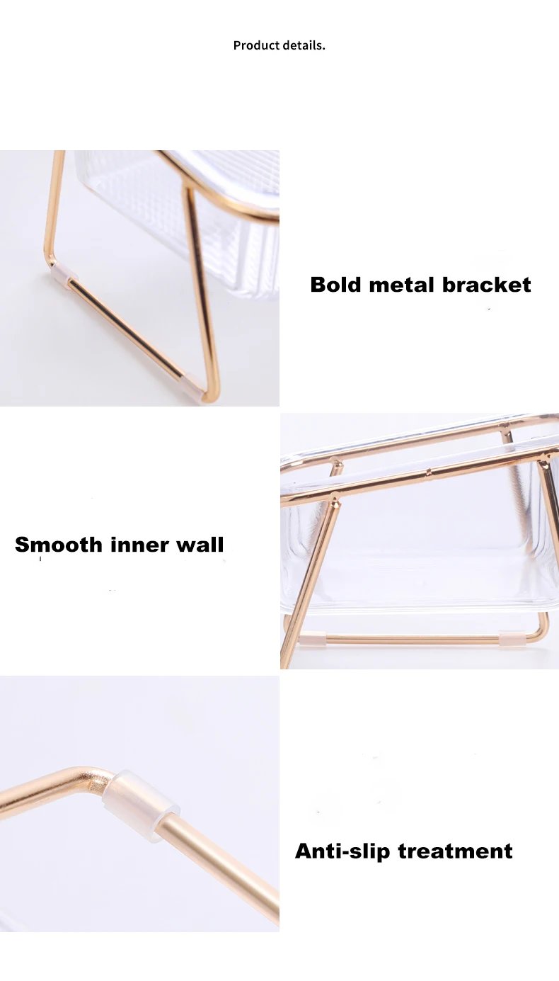 Pet Double Bowl Transparent High Foot Cat Bowl Drink water Cat Food With Golden Stand Raised Water Feeder Dog Bowl Supplies