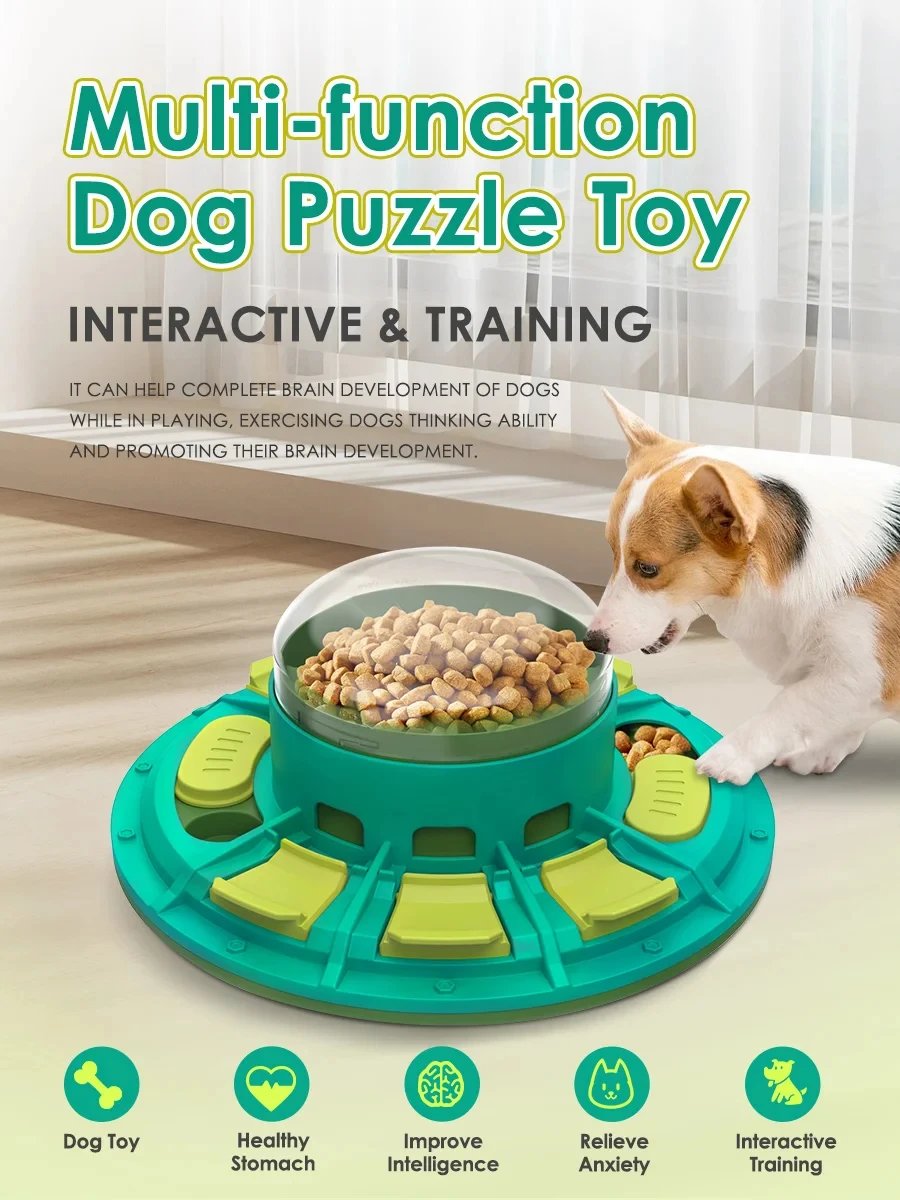 Dog Puzzle Toys Press Slow Feeder Interactive Enrichment Toys for pets for Puppy IQ Trainning Treat Dispenser Food Leaker Bowl