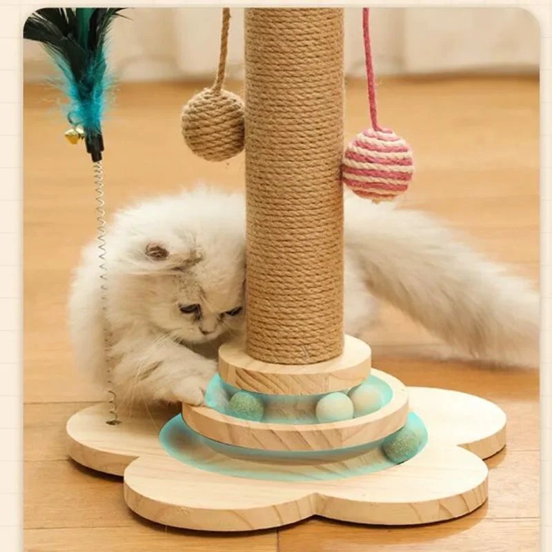 Pet to Supplies Cat Climbing Frame Grinding Claws Teasing post grab Cat Stick Relieve Multi-function Boredom Toy