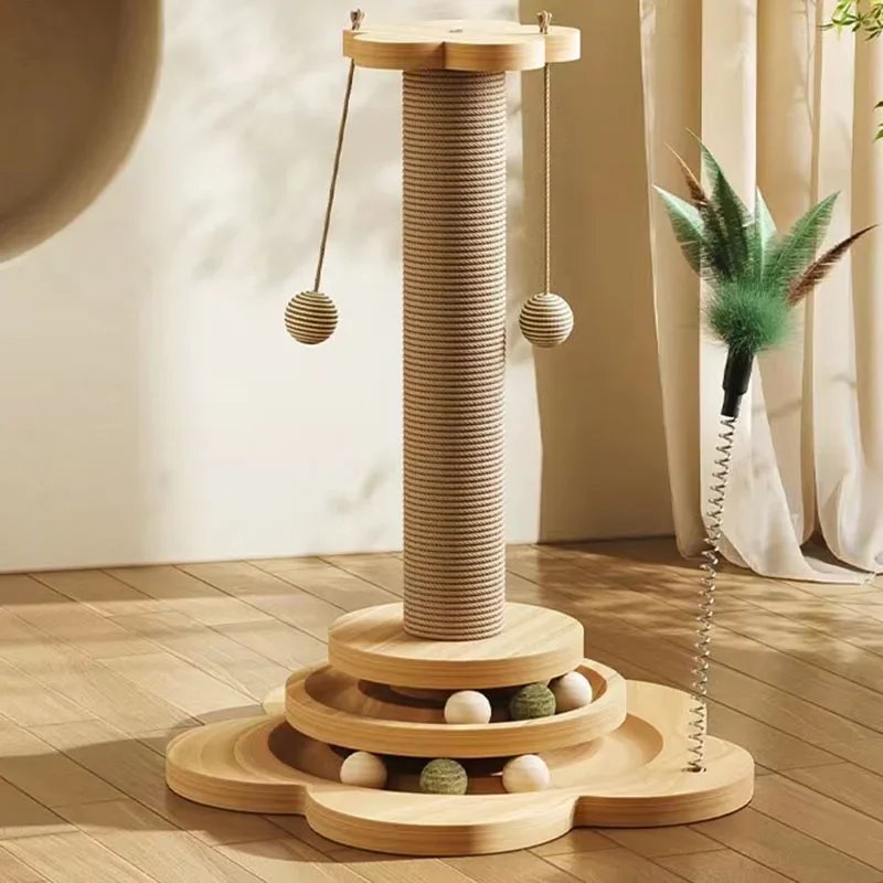 Pet to Supplies Cat Climbing Frame Grinding Claws Teasing post grab Cat Stick Relieve Multi-function Boredom Toy