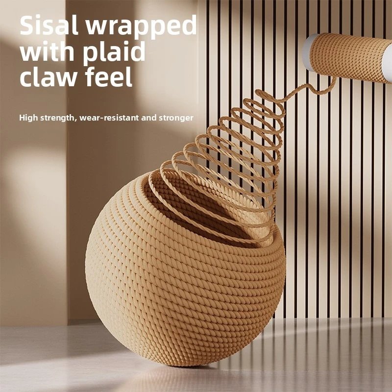 1PCS Jute Ball Cat Toy - Pet Scratching Tool with Jute Rope Durable Indoor Play Toy for Cats
