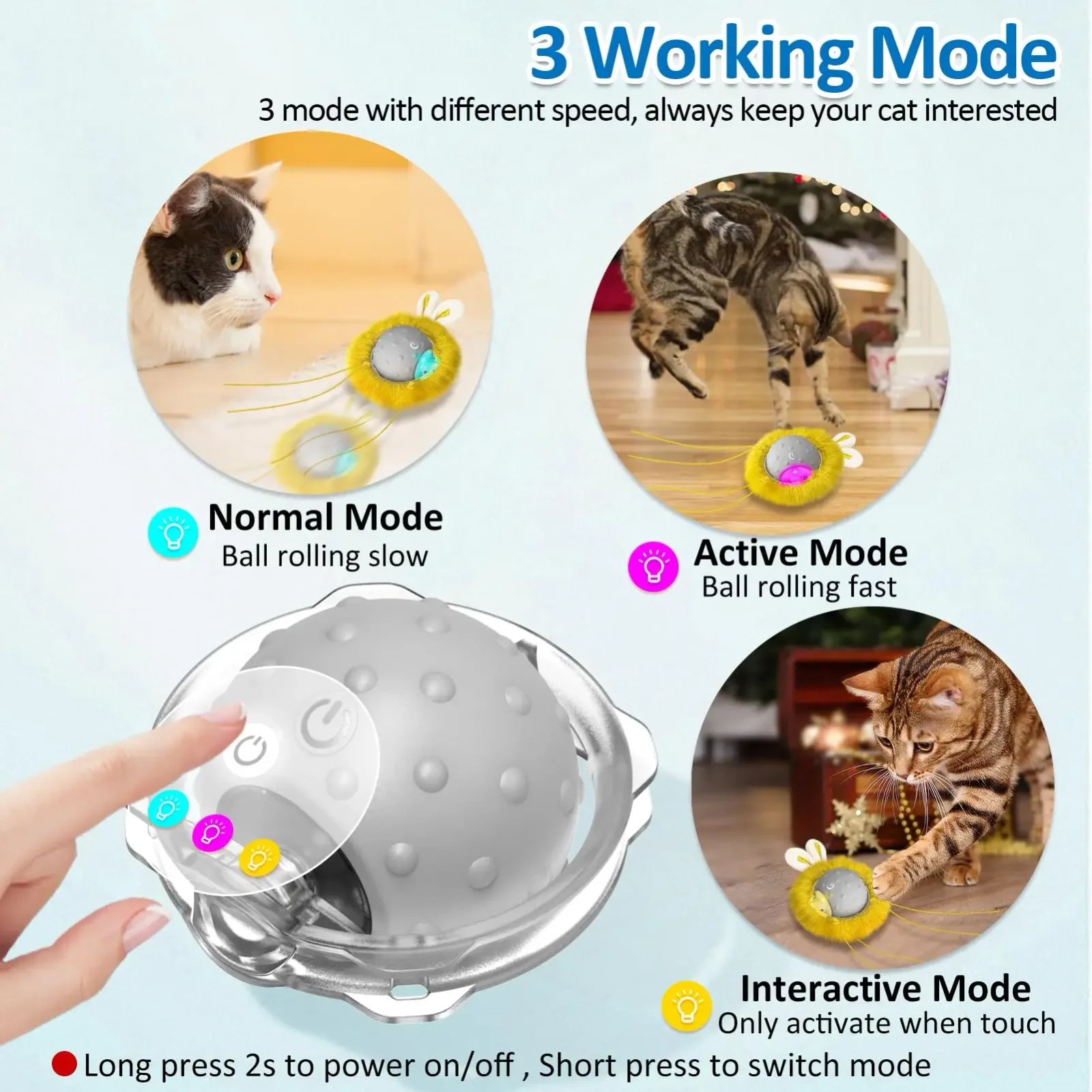 Sports Activated Interactive Cat Toy Indoor Cat with Automatic Moving Ball Toy Spinning Ball and Light Electric Cat Mouse Toys Sports Activated Interactive Cat Toy Indoor Cat with Automatic Moving Ball Toy Spinning Ball and Light Electric Cat Mouse Toys